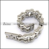 high polishing motorcycle bike chain bracelet with dull polish column in middle b002790