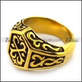 Thor Hammer Ring in Gold Plating Stainless Steel r004384