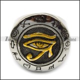 stainless steel golden eye of horus ring r005195