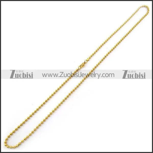 3mm Gold Tone Stainless Steel Ball Chain n001522