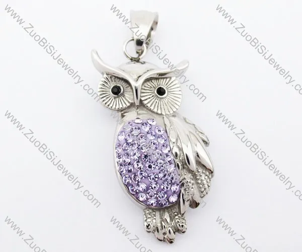 Light Purple Stainless Steel a Bird of Minerva Pendant - JP420027