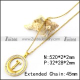 Gold Plating T Letter Charm Chain n001709