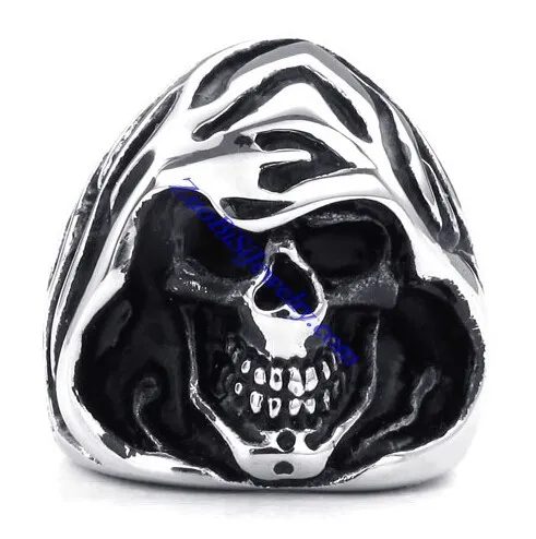 Stainless Steel Wizard Skull Ring JR330083
