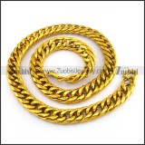 24K Gold Plating Stainless Steel Necklace in 58cm Long n001208