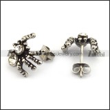 Clear Rhinestone Spider Earring in Stainless Steel -e000412