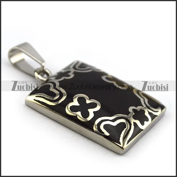 Black Epoxy Steel Pendant p004563