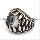 Unique Black Eye Ball Ring in 316L Stainless Steel -JR350186