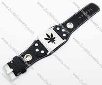 Stainless Steel Leaf Leather Bracelet -JB140048
