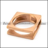 rose gold square stainless steel blank signet ring r004708
