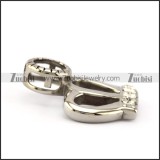 Polishing Steel Crown Pendant with Rhinestones p005538