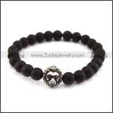 24 Black Beads with 8mm Diameter and 1 SS Metal Leo Bead b005944