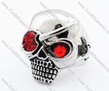 Stainless Steel skull Ring with 2 red eyes  in different sizes -JR010193