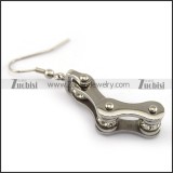 Silver Stainless Steel Crystal Biker Earrings e001160