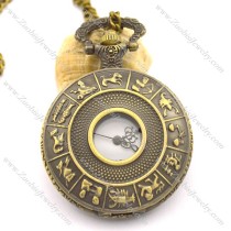 antique bronze twelve constellations pocket watch chain pw000406