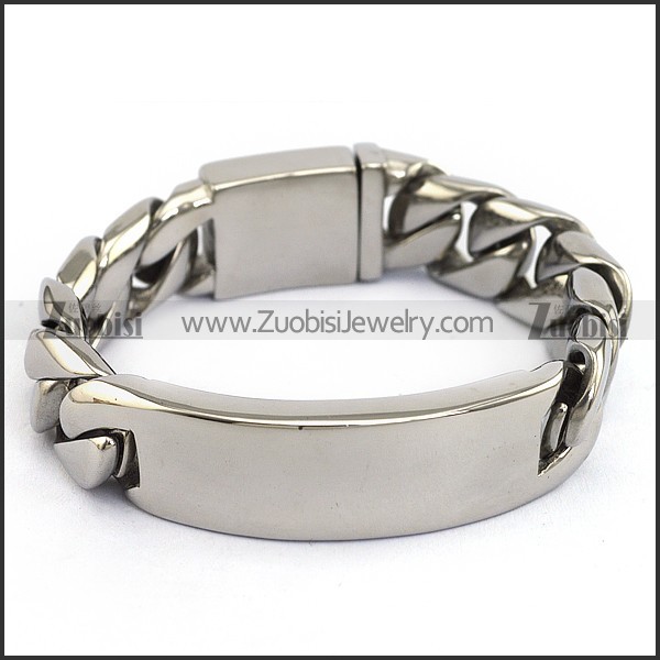 Heavy Sturdy Stainless Steel Bracelet with Safe Durable Closure b004689