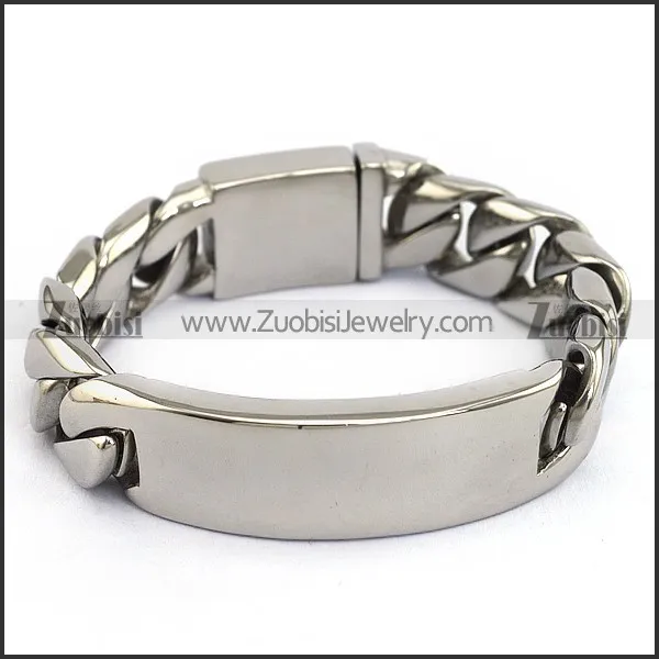 Heavy Sturdy Stainless Steel Bracelet with Safe Durable Closure b004689
