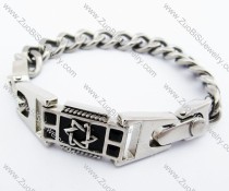 Stainless Steel Unicursal Hexagram Tag Bracelet JB400024