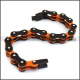 12.5MM Wide Orange and Black Bicycle Chain Bracelet b003072