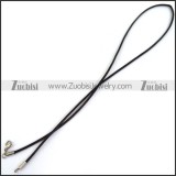 Black Leather Cord Necklace n001182