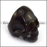 Black Medium Size Skull Ring in Stainless Steel r003572