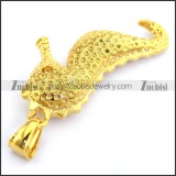 Gold Plating Steel Hippocampus Pendant p003351