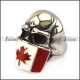 Canada Flag Skull Ring r004972