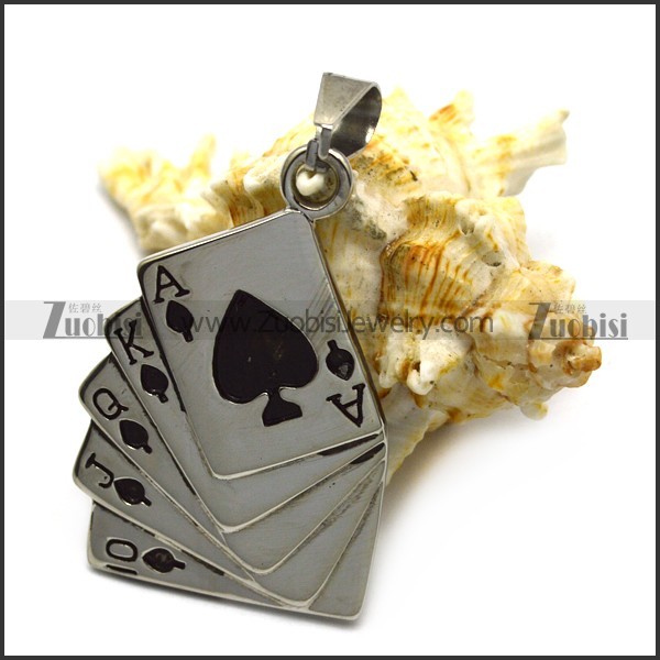 Playing Cards Shape Straight Flush Pendant p006794