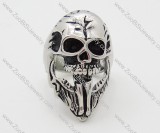 Stainless Steel Long Tongue Skull Ring - JR090219