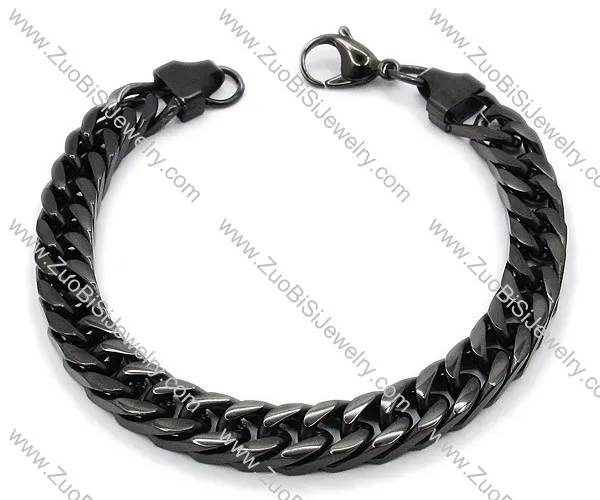 9mm Wide Black Stainless Steel Bracelet - JB200053