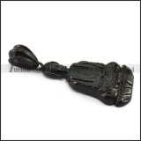 Buddha Pendant in Black Plating Stainless Steel p004928