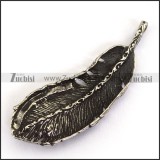 50MM Long Stainless Steel Feather Pendant p003817