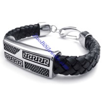 black leather bracelets with lobster clasp -JB480007