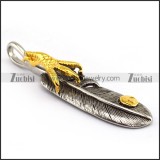 Casting Feather With Gold Plated Claw p003781