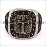 JUSTICE MERCY HUMILITY Cross Ring r004959