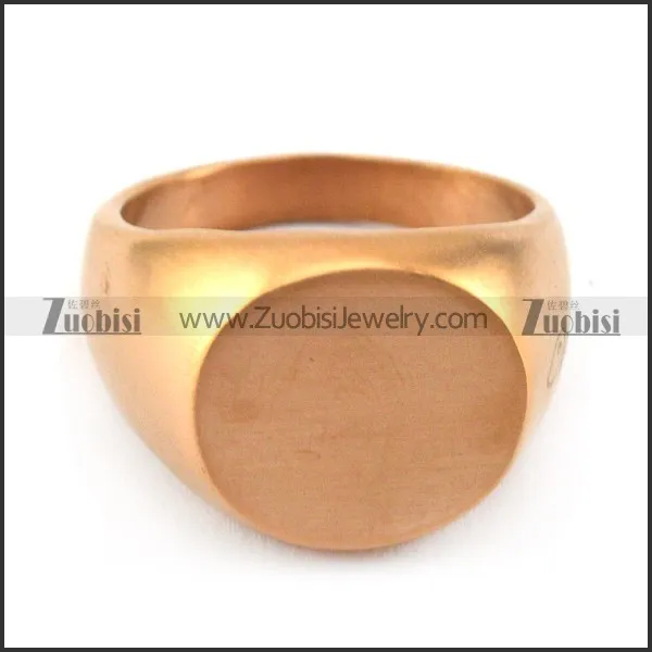 rose gold blank signet ring with round ring face r004703