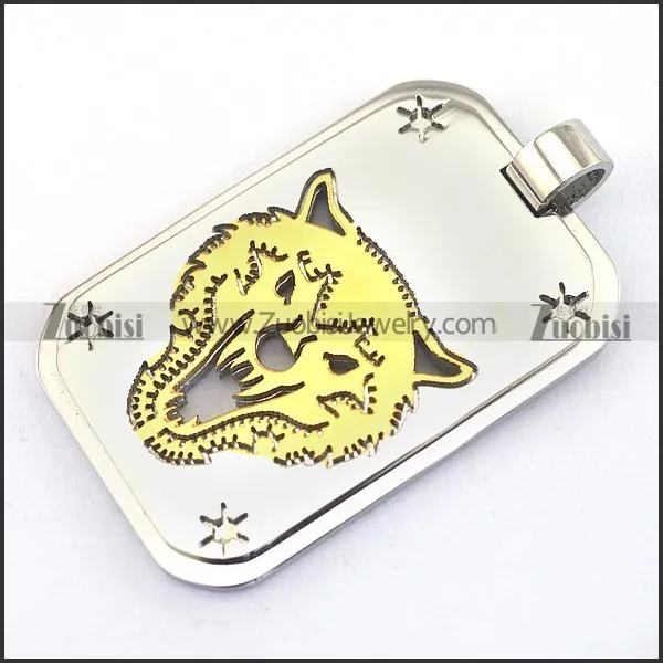 Golden Wolf Cutting Pendant p003244