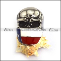Enamal Flag Skull Badass Ring for Bikers r003823