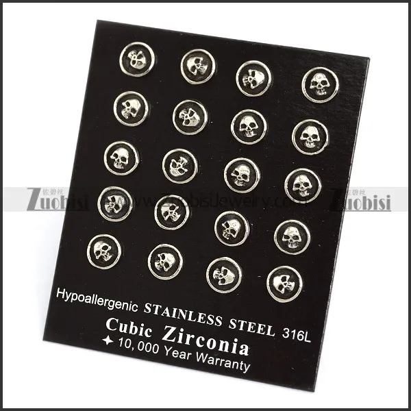 Stainless Steel Skull Earrings e001235