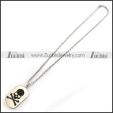 Black Skullbone Dog Tag Chain n001305