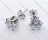 Faceted Zircon Stainless Steel earring - JE050002