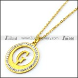 Gold Plating Initial G Pendant Chain n001696