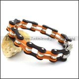 Black Outside and Orange Inner Bike Chain Bracelet b004275