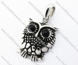 Stainless Steel Owl Charm Pendant - JP370010