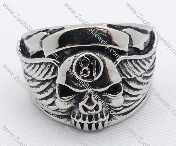 Stainless Steel 81 Skull Ring -JR010043