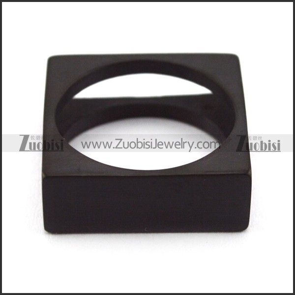 black square blank signet ring r004709