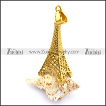 24K Plating Stainless Steel Iron Tower Pendant p003389