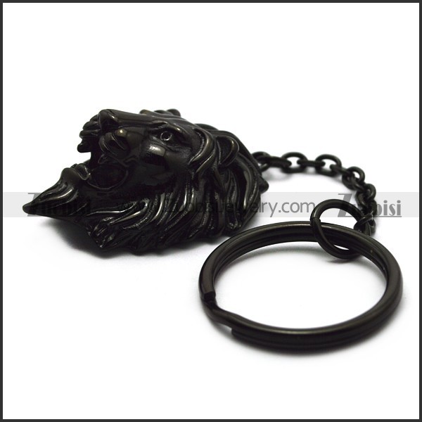 Black Plated Custom Leo Keychain k000009