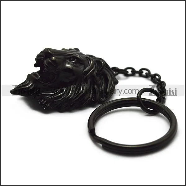 Black Plated Custom Leo Keychain k000009
