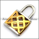 Bicolored Hollow Lock in Rose Gold and Silver p005197