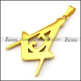 Golden Stainless Steel Masonic Pendant p004880